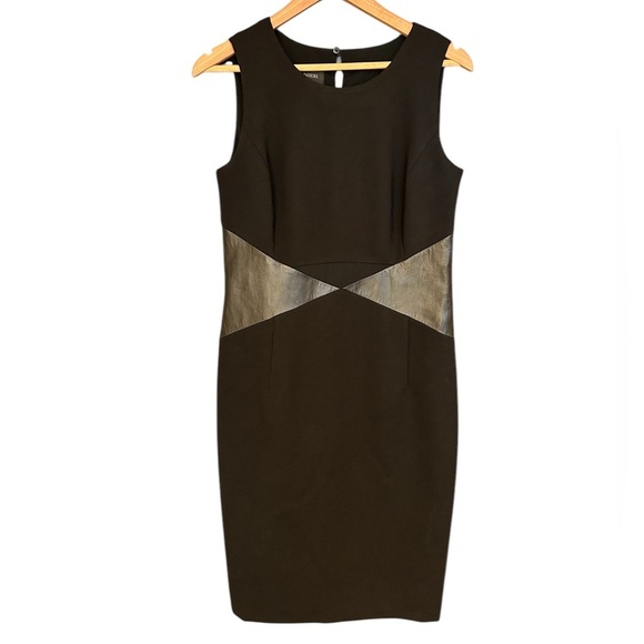 Danier Shift leather panel dress size 8 (12 UK) Italian leather made in 🇨🇦EUC - Picture 1 of 16